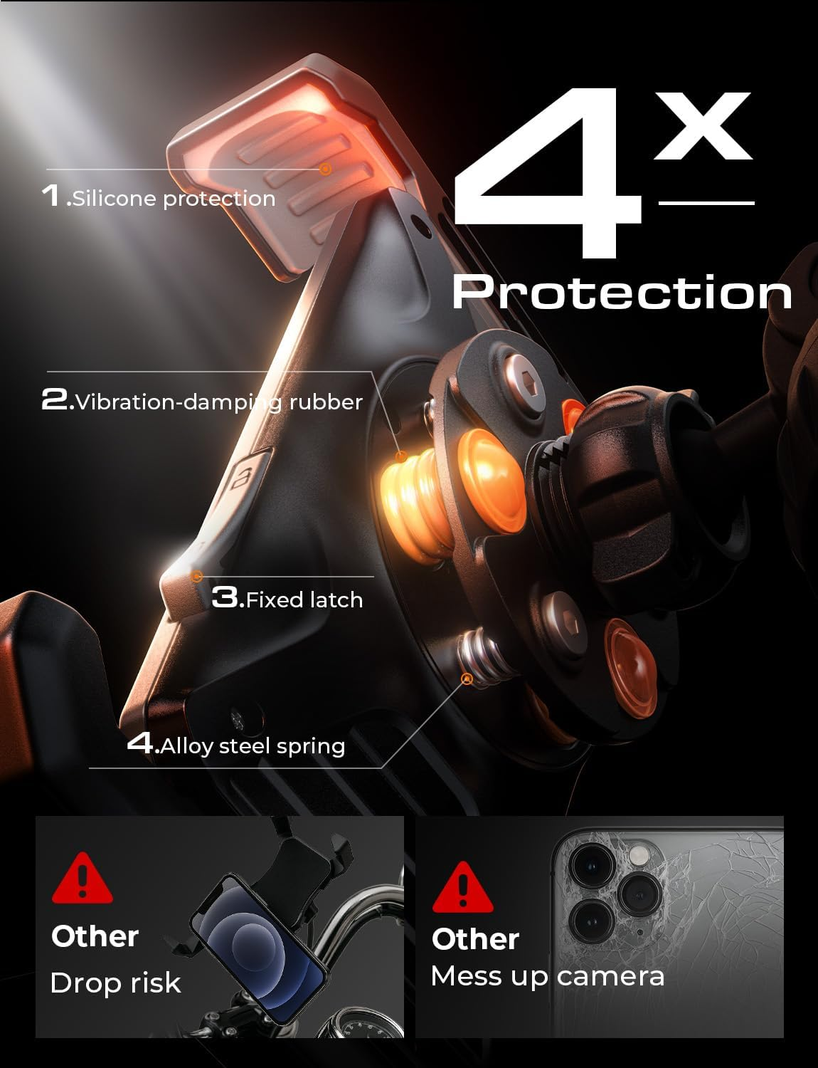 LISEN Ebike Phone Holder,Black image number 2