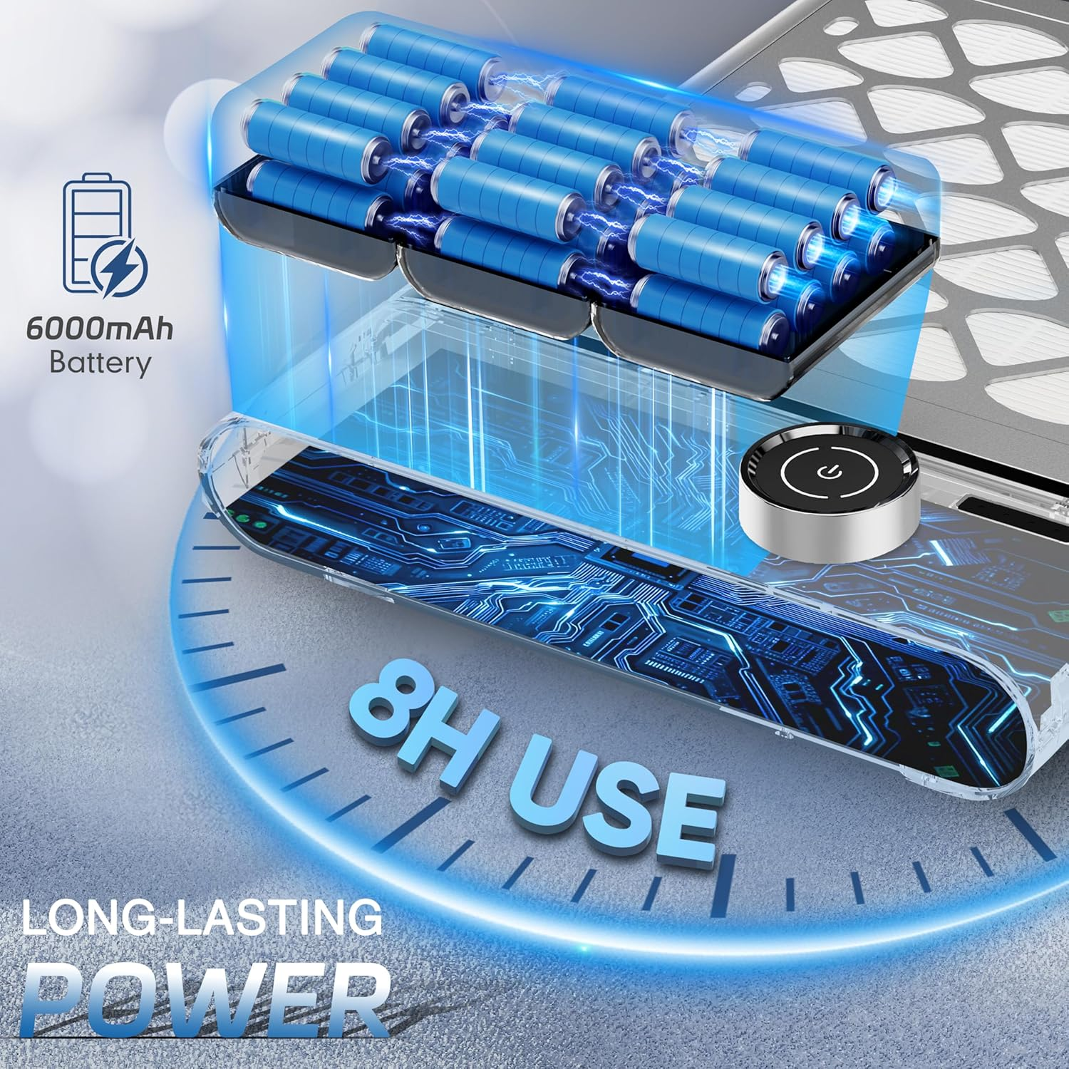 Karite Nail Dust Collector, Upgrade Vacuum Dust Collector with Filter & 30Pcs Papers, 5000RPM Power Suction, 6000Mah Rechargeable Dust Collector Nail Tech, Cordless for Easy Use and Cleaning image number 3