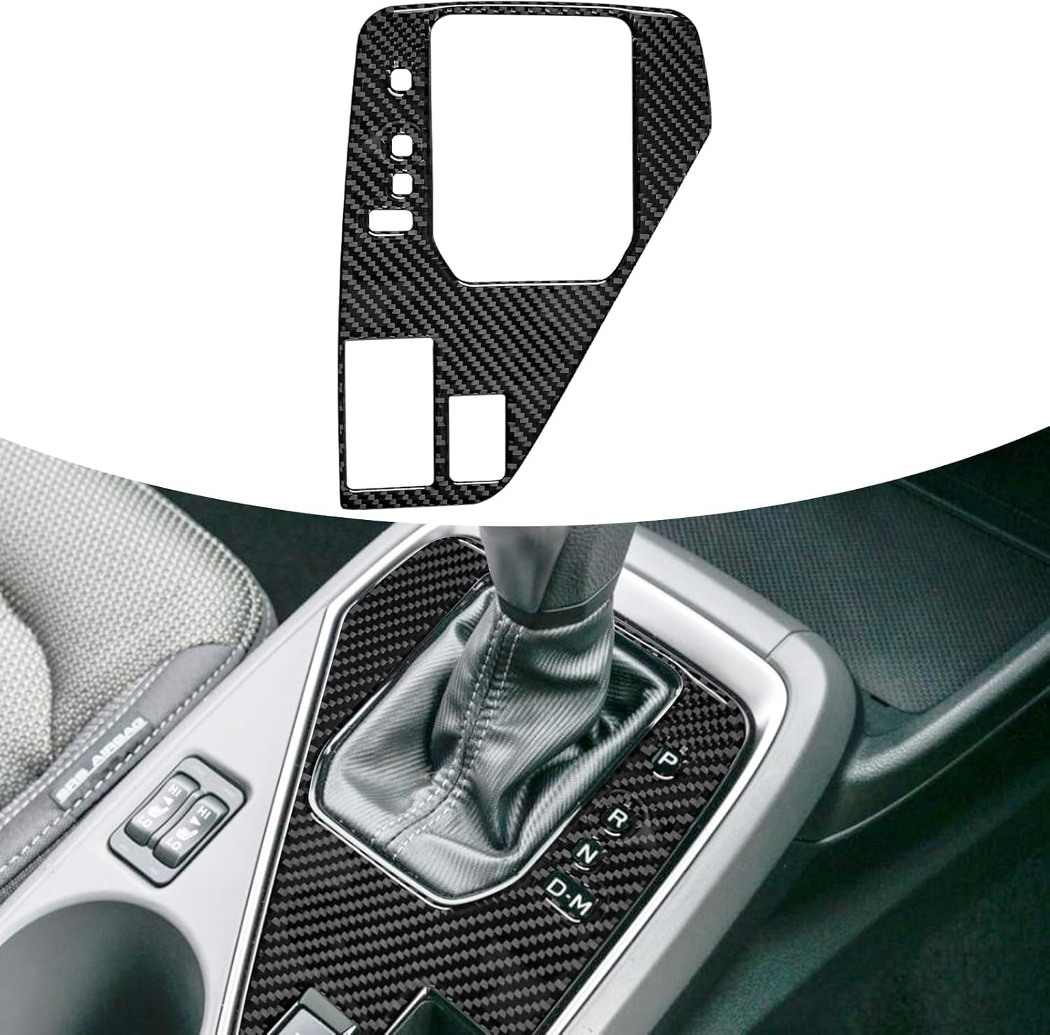 Compatible with Center Console Gear Shift Panel Trim Cover Protection Frame Sticker Interior Accessories Decoration for Subaru Crosstrek 2024 (Black)