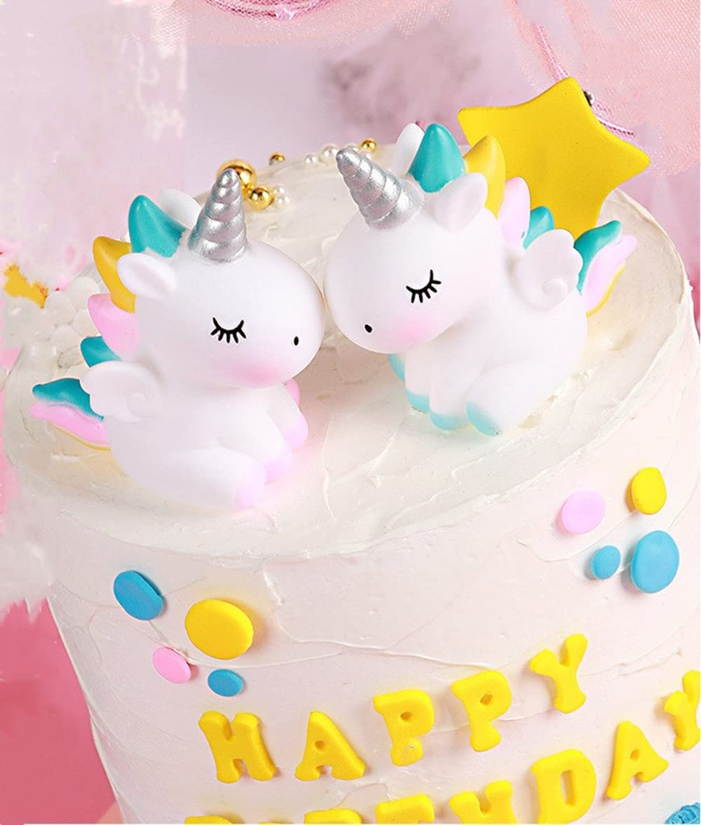 15Pcs Unicorn Cake Topper Kit, Cloud Rainbow Star Balloon Cupcake Toppers for Birthday Party Decorations, Unicorn Cake Decorations for Happy Birthday Cakes image number 5
