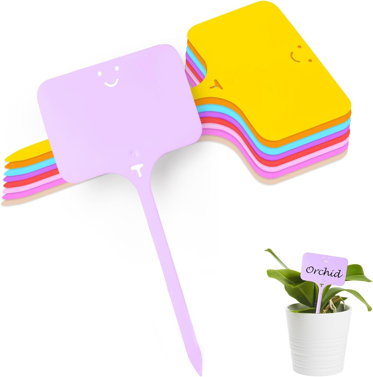 220 Pcs Plant Tags T-Type Plastic Nursery Garden Labels, Garden Labels for Plants Outdoor Waterproof Plant Labels Marker