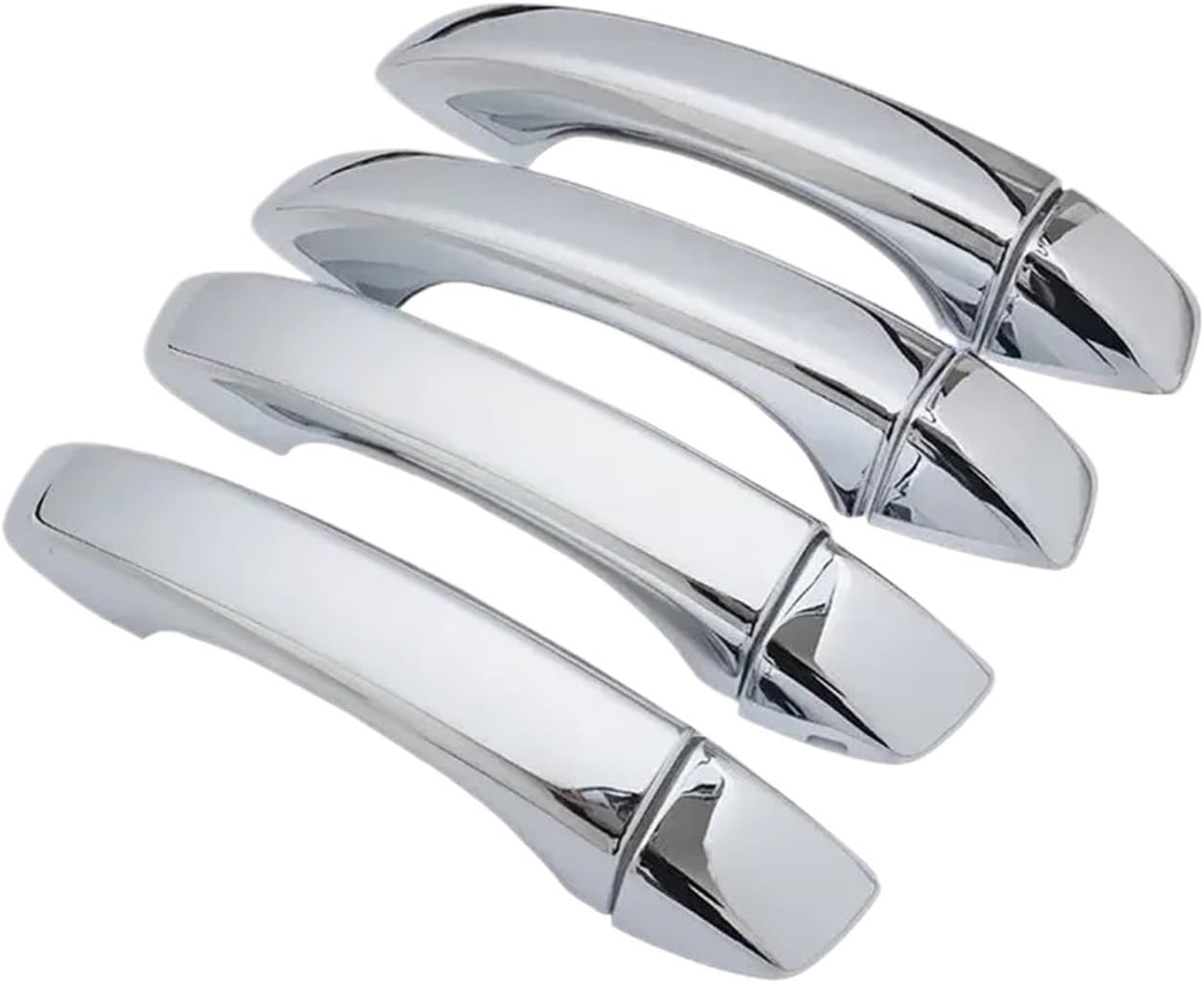 NEGRO Car Door Handles Cover Trim Styling Stickers,Fit for MG HS, 2018-2022 Carbon Fiber Chrome Auto Accessories Car Door Lock Protection Cover(Silver 2 Button) image number 2