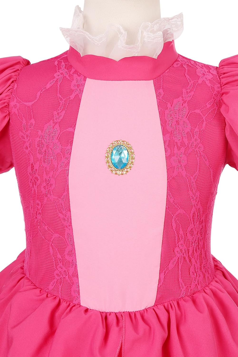 Girls Princess Dress Peach Costume Super Bros Kids LED Light up Princess Dress for Deluxe Halloween Party Dress Up image number 6