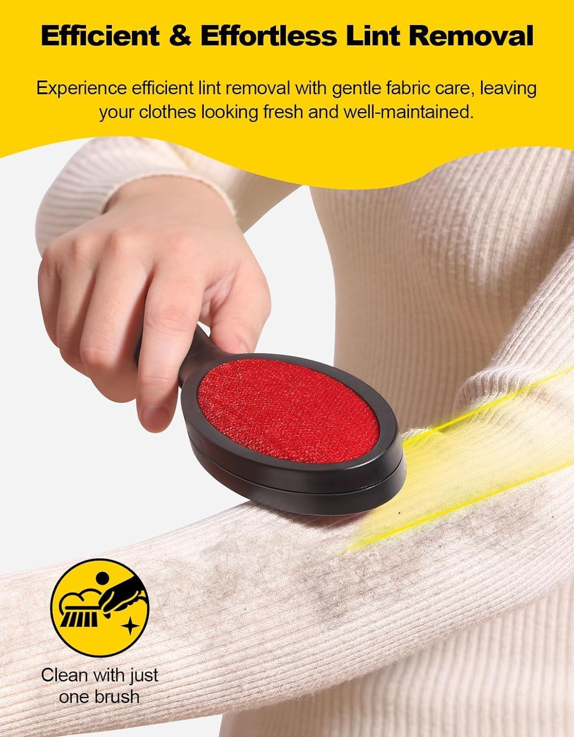 Acemedia Lint Brush Lint Remover Lint Brushes for Clothes - Dual Sided Reusable Pet Hair Remover for Clothes Sheet Carpet Furniture Fabric - Set of 2 image number 4