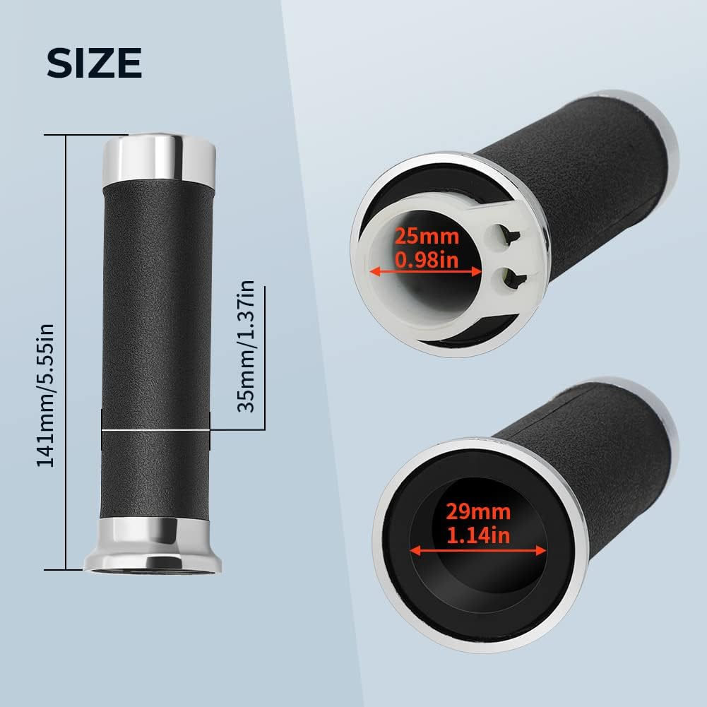 Grip Throttle Tube Replace for Honda OEM:53145-MM8-000, 25Mm Right Grip Dual Throttle Tube & Left Handlebar Grip Suitable for Honda VT XVS Shadow 400/750/1100 Magna Sabre image number 5