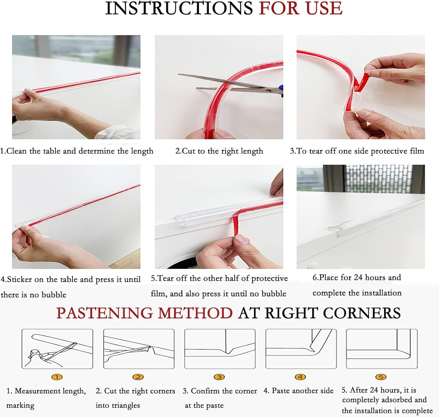 4/6/2 Metre Baby Edge Protection with 4 Corners, Transparent, Soft, Self-Adhesive, Easy to Install, Wide Applications image number 1