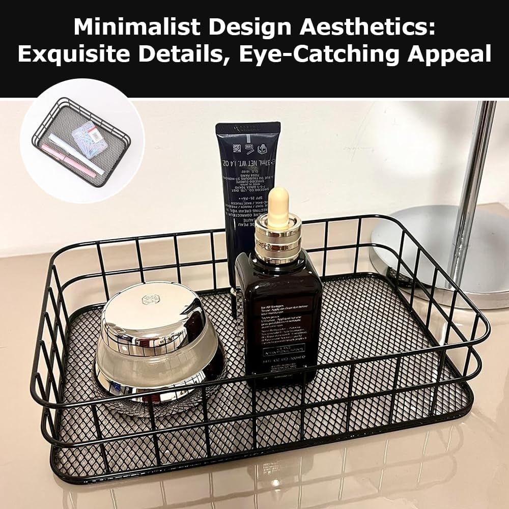 Metal Wire Cabinet Organizer,Multi-Function Cosmetic Organizer,Durable Wire Baskets,Snack Container,Home Essential Supplies,For Food,Cosmetic image number 3