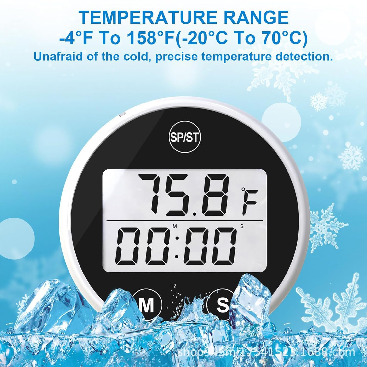Floating Water Thermometer - Pond and Hot Tub Gauge with Alarm | Easy-Read Floating Temperature Sensor with Timer, Waterproof Design for Pool Spa Bath Outdoor Water Monitoring, 1.57 Inches image number 1