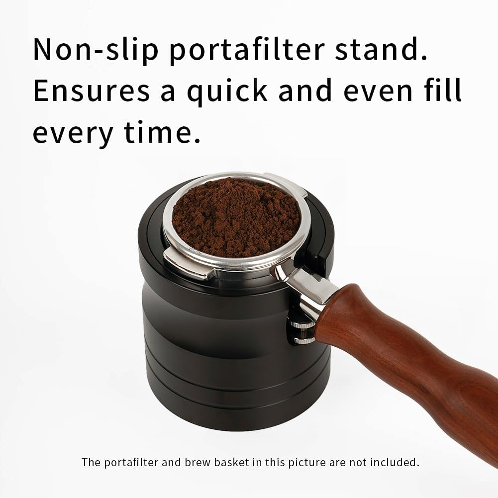 Watchget Coffee Portafilter Holder, Espresso Tamping Station Aluminum Alloy Espresso Tamper Stand for Most 58Mm Coffee Portafilters with Non-Slip Base image number 5