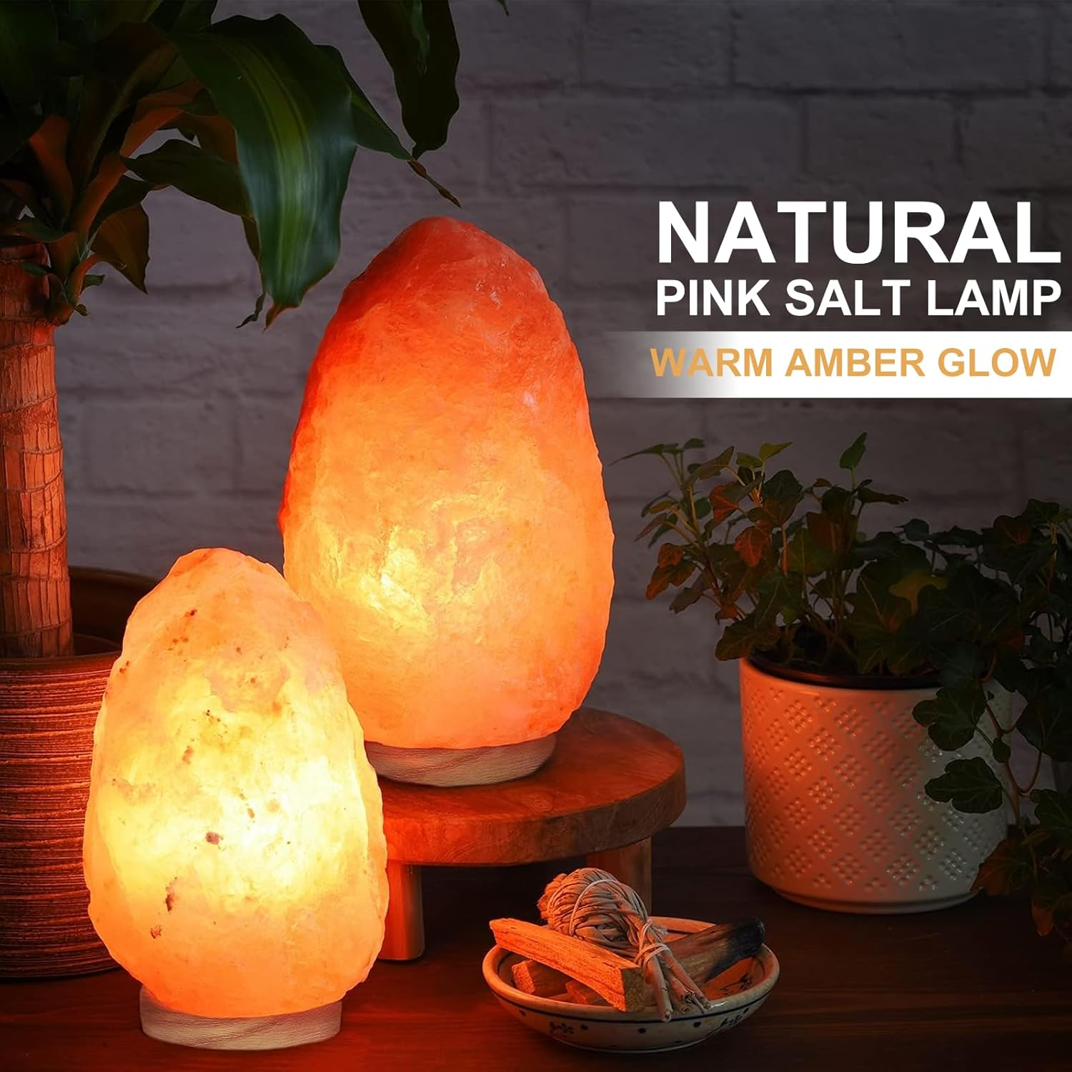 Himalayan Salt Lamp &ndash; Natural Pink Rock Lamp with Wooden Base, Warm Dimmable Glow, Relaxing Home Decor (4-7LB) &ndash; Thoughtful Gift from the Himalayas image number 6