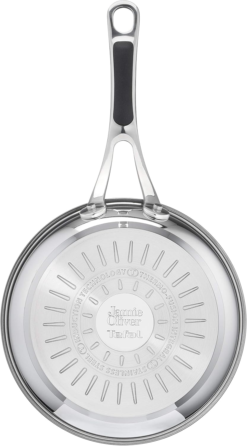 Tefal Jamie Oliver Cook'S Classic Induction Frying Pan, 20 Cm, Free Non-Stick Coating, Thermal Signal at Ideal Frying Temperature, Riveted Silicone Handle, Suitable for All Hob Types, E30602 image number 4