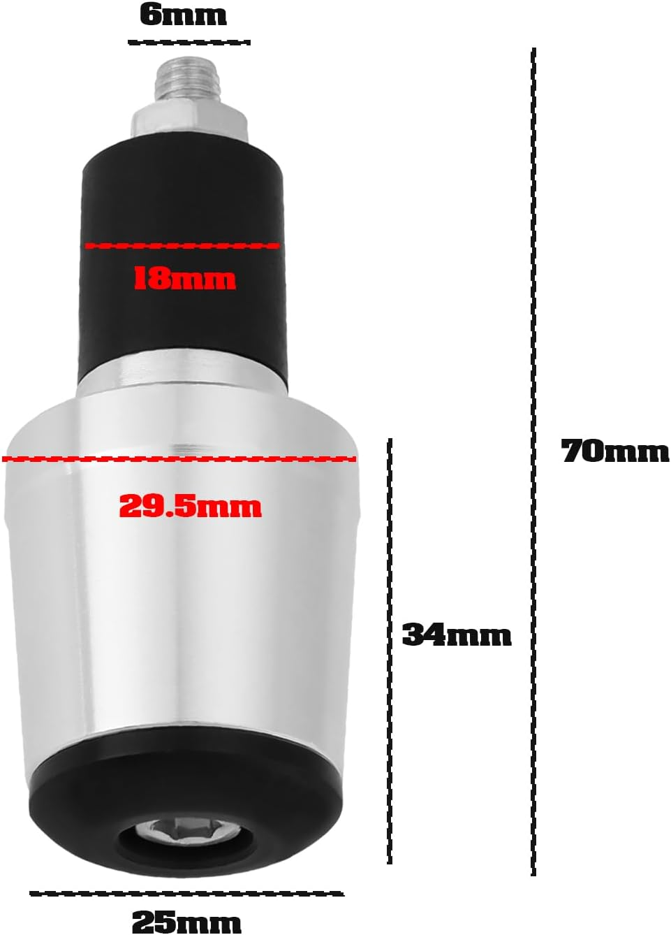 LT Easiyl 1 Pair Motorcycle Handlebar End Plug 7/8 Inch 22Mm Motorcycle Handlebar Ends Handlebar Grips Bar End Plugs for Motorbike Dirt Bike Scooters image number 4