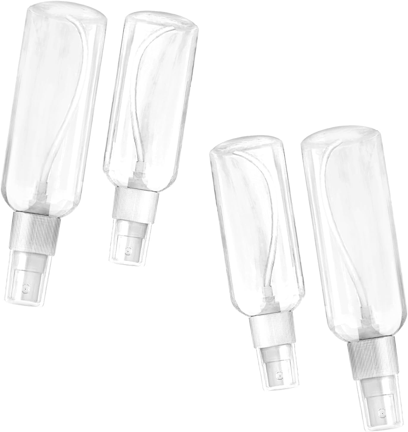 4 Pack Fine Mist Spray Bottles 2Oz Clear Plastic Empty Refillable Mini Spritzer for Travel, Cleaning, Gardening, Skin Care Atomizer(2 * 50Ml，2 * 100Ml) image number 3