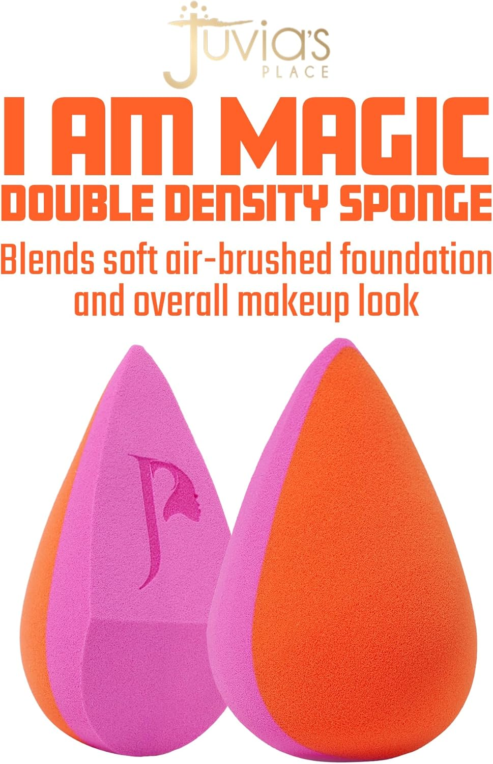 Juvia'S Place I Am Magic Sponge Orange&Pink - Face Blending Flawless Makeup Foundation Powder Setting Soft Cosmetics Puffs Wedges Travel Essentials Skincare Tools Blenders Blush Beauty Accessories image number 4