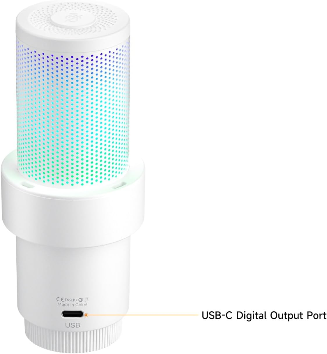 Comica Ejoy Uni a USB Microphone for Computer and Smartphone,Rgb Cardioid Condenser Gaming Mic for Podcasting,Streaming,Recording,Music Creation,With Boom Arm Stand-White image number 6