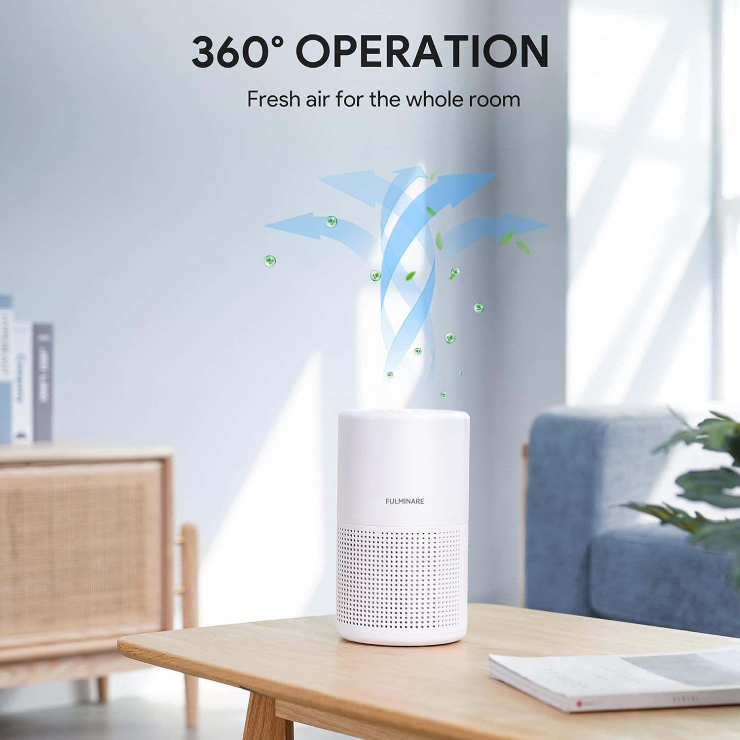 FULMINARE PU-P05 Air Purifiers for Bedroom, H13 True HEPA Air Filter, Quiet Air Cleaner with Night Light, Portable Small Air Purifier for Living Room, Home, Pet, Office - Australia Plugs image number 3