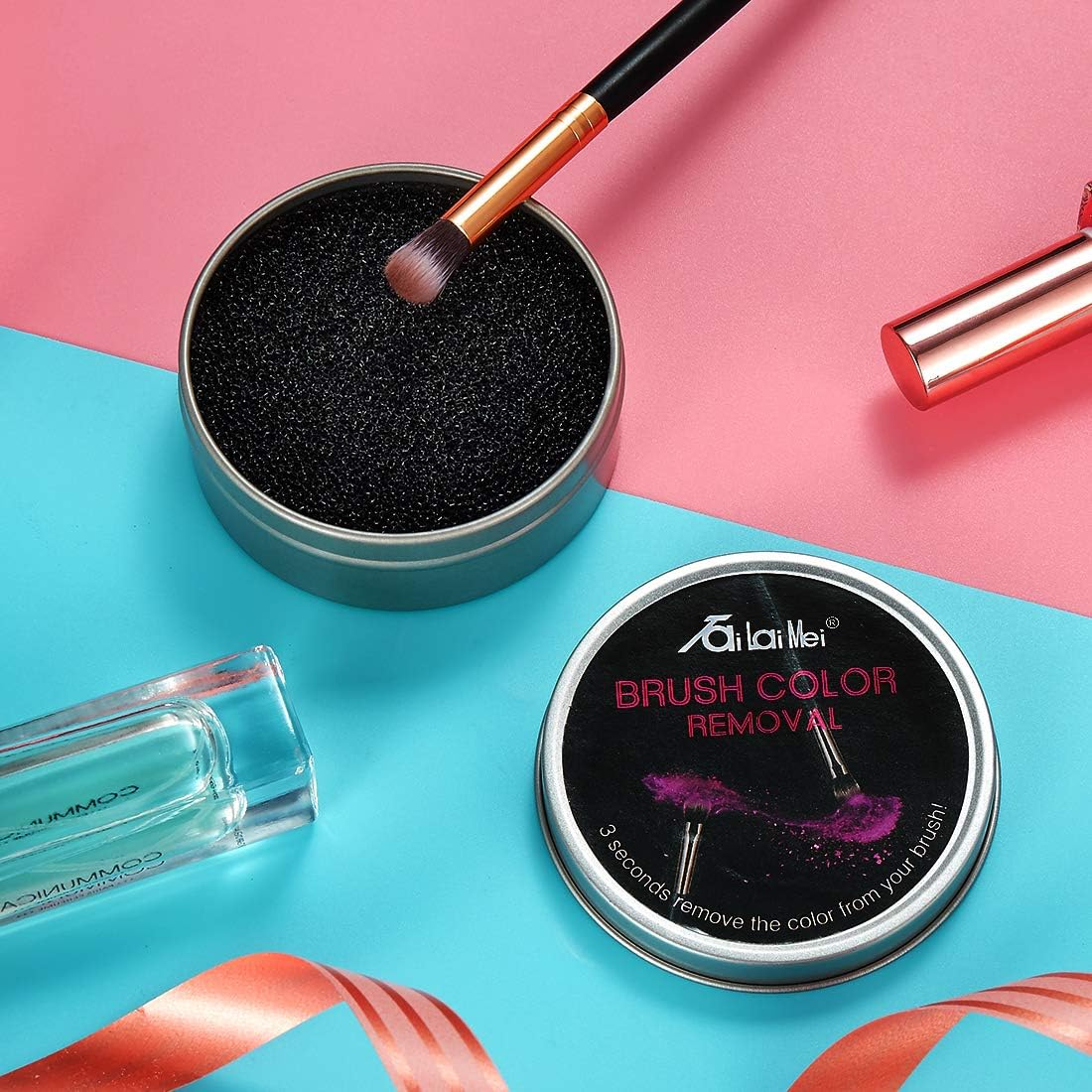 Tailaimei 4 Pack Color Removal Cleaner Sponge, Quickly & Easily Clean Makeup Brushes without Water or Chemical Solutions Eliminating Drying Time - Switch Eyeshadow Colored Immediately