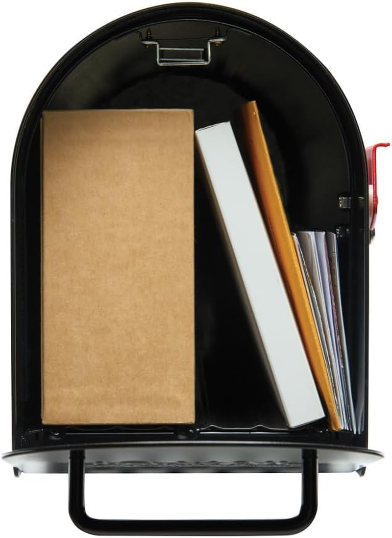 Architectural Mailboxes Ironside Galvanized Steel Post Mount Mailbox, Compatibility Code A, MB801BAM, Black, Large Capacity image number 4