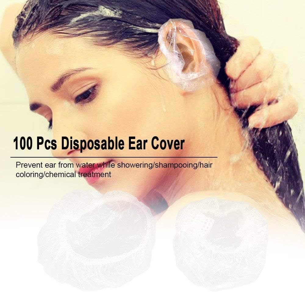 100Pcs Water Ear Cover Salon Hairdressing Ear Protector Hair Dye Shield Waterproof Ear Protecter Disposable image number 5