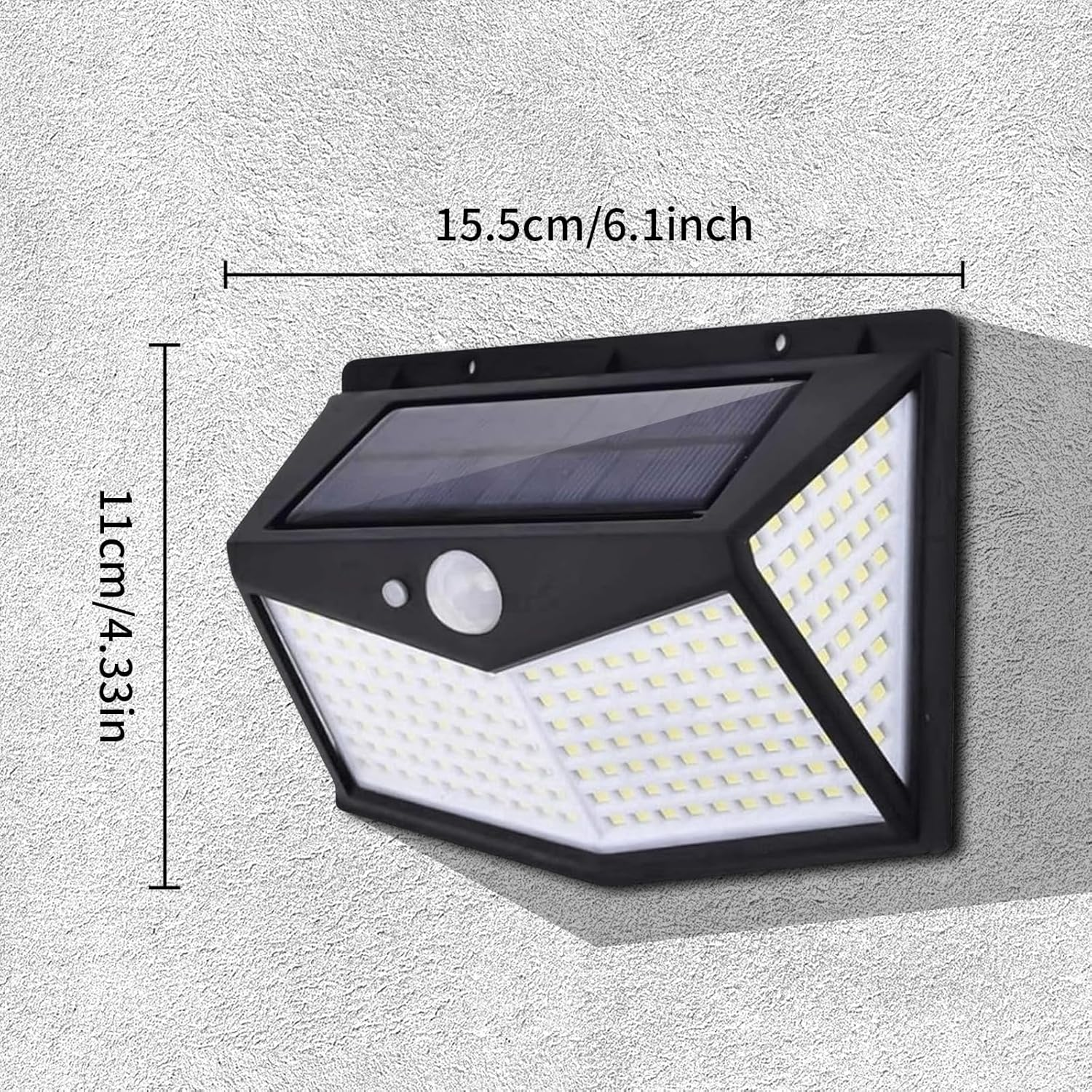 Solar Security Lights Outdoor,212Led Solar Wall Light Outdoor Street Lights with Lights Reflector and 3 Lighting Modes, Motion Sensor Wall Lights for Door,Garage,Garden Patio Yard(2 Pack)(Cool White) image number 1