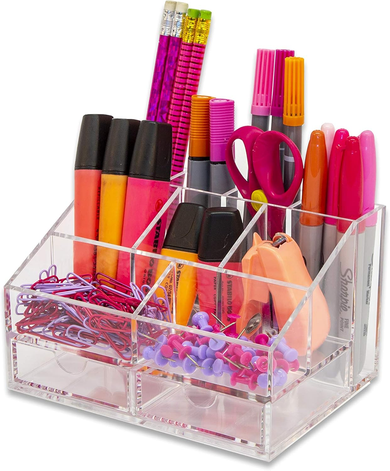 OSCO Clear Acrylic Desk Organiser, Clear (Small) image number 6