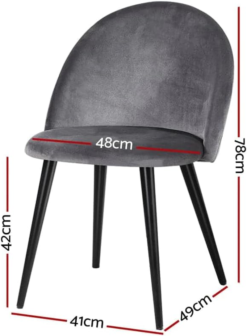 Artiss Fabric Dining Chairs Set of 2, Kitchen Chairs with Metal Legs, Upholstered Nursing Seats Reading Seating, Home Furniture for Living Room Bedroom Cafe Office, in 42Cm Seat Height image number 5