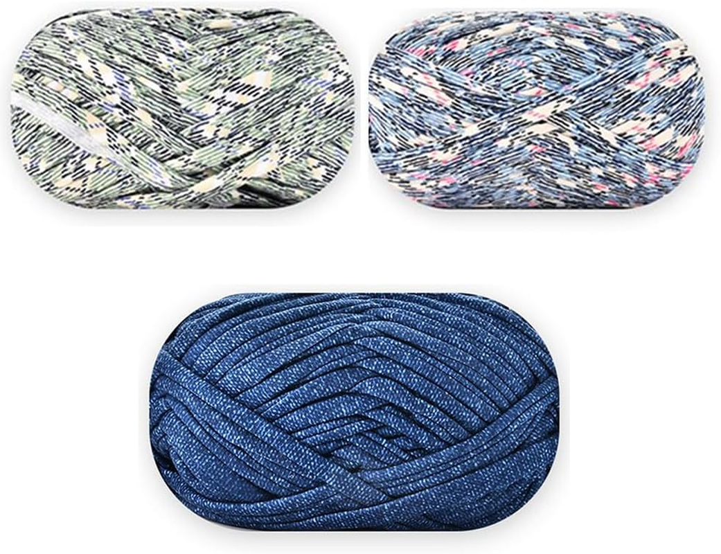 Isuperb 4 Pack Knitting Yarn Colorful Cloth T-Shirt Yarn Fabric Crochet Cloth for DIY Knitted Art Basket Bag - 400G