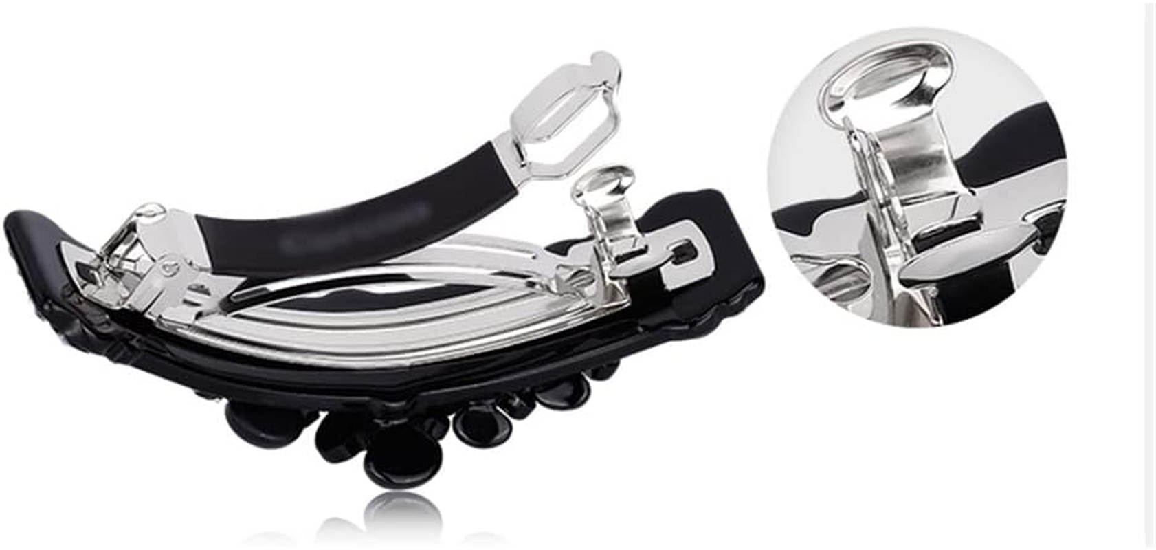 Crystal Hair Accessories,Clips Hairpins,Clip Plate,Black Diamond Series Hairpin Black Hair Accessories Female Acrylic Horizontal Clip Top Clip Female Hair Accessories (Color : A, Size : 8.5 * 3.3Cm) image number 3