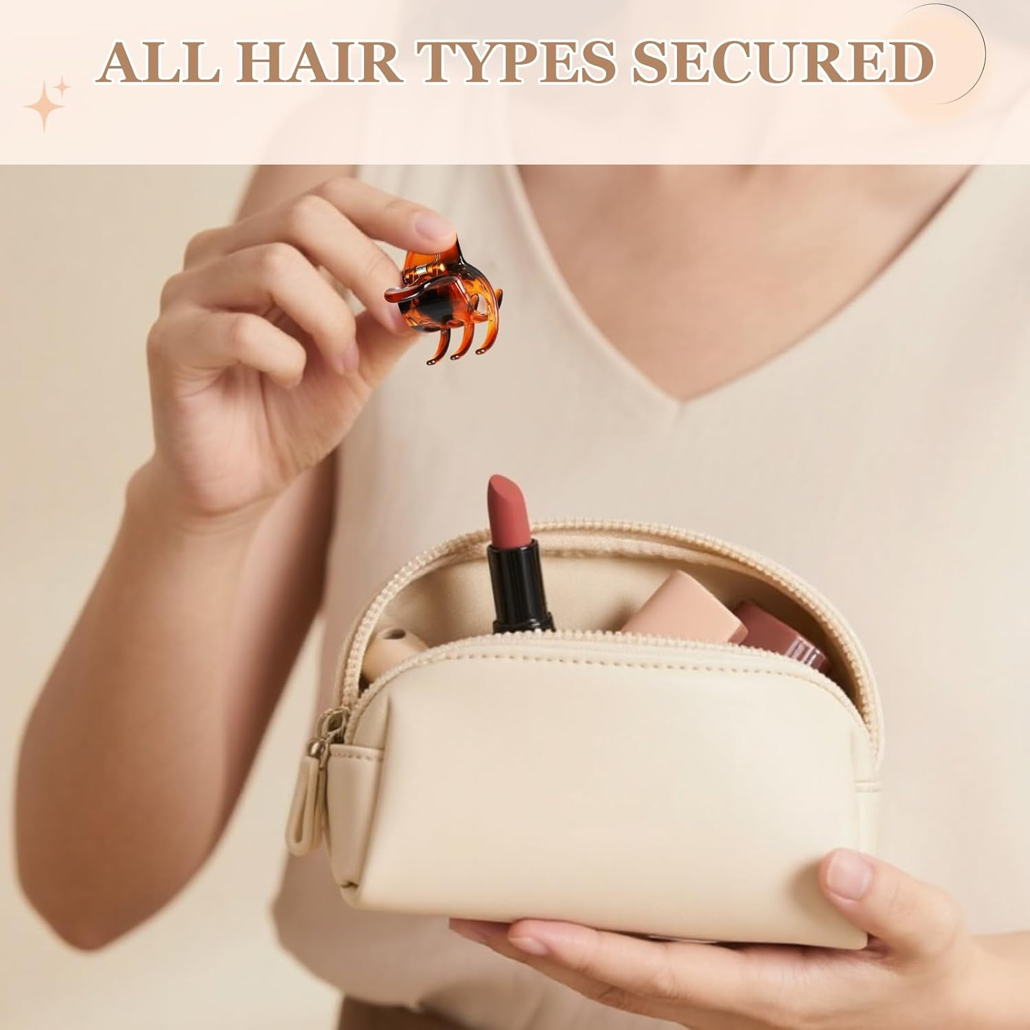 Evadollina Hair Clips for Ladies, 8 Pieces Hair Claw Clips, Amber Duckbill Hair Clip, Duckbill Clips for Women, Hair Clamps, Flat Clips, Christmas (2 Designs) image number 1