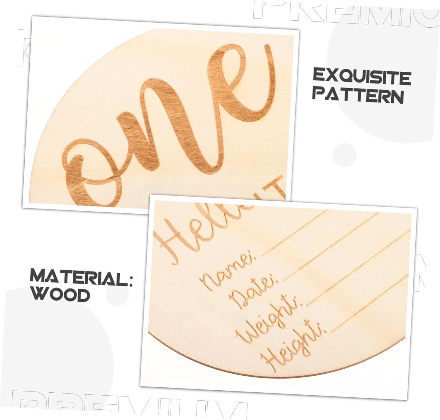 12Pcs Wooden Milestone Signs Monthly Milestone Cards for Photoshoot Newborn image number 6