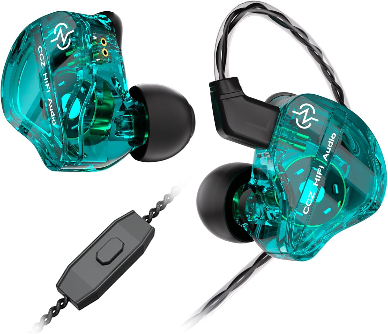 Yinyoo DC01 PRO Wired In-Ear Monitor Headphones, Deep Bass, Powerful Magnetic Composite Membrane, Purple-Blue, 22&Omega;, 110Db, 20-20Khz