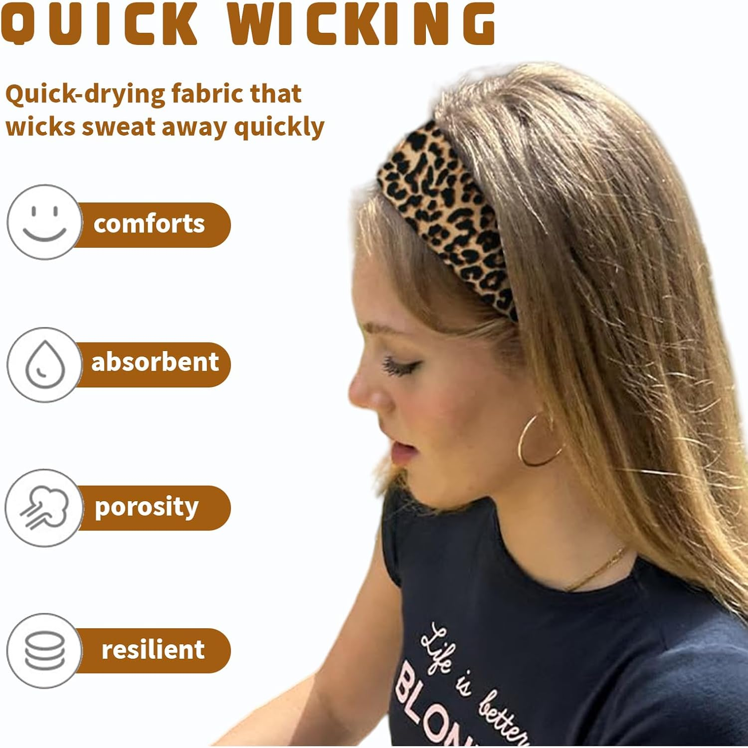 Lilbitty Set of 7 Headbands, Women'S Hair Band, Thin, Non-Slip Elastic Hair Bands for Women, Sports, Cotton Headband for Yoga, Running, Fitness, Headbands for Women and Girls image number 2