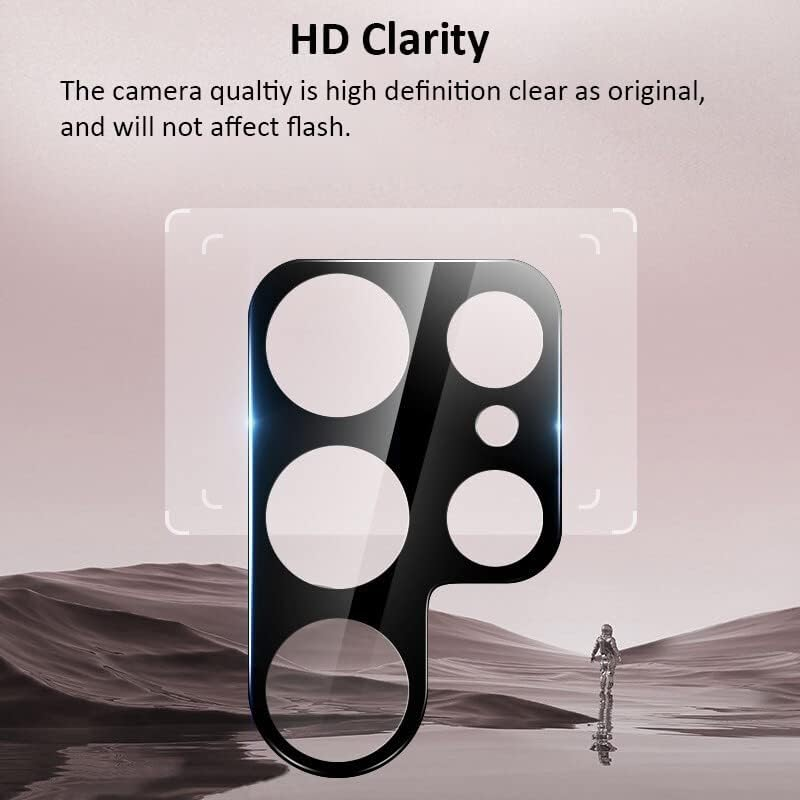 JOYCHER [3 Pack] Samsung Galaxy S23 Ultra Camera Lens Protector, 9H Tempered Glass Camera Cover Screen Protector, Case Friendly, Not Affect Flash Camera Cover Protection for Galaxy S23 Ultra 6.8'' image number 5