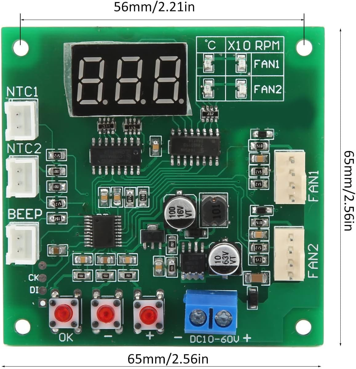 Dual PWM Channel Fan Channel Controller PWM Controller Internal Fan Speed for Internal Components of The, DC10-60V image number 6