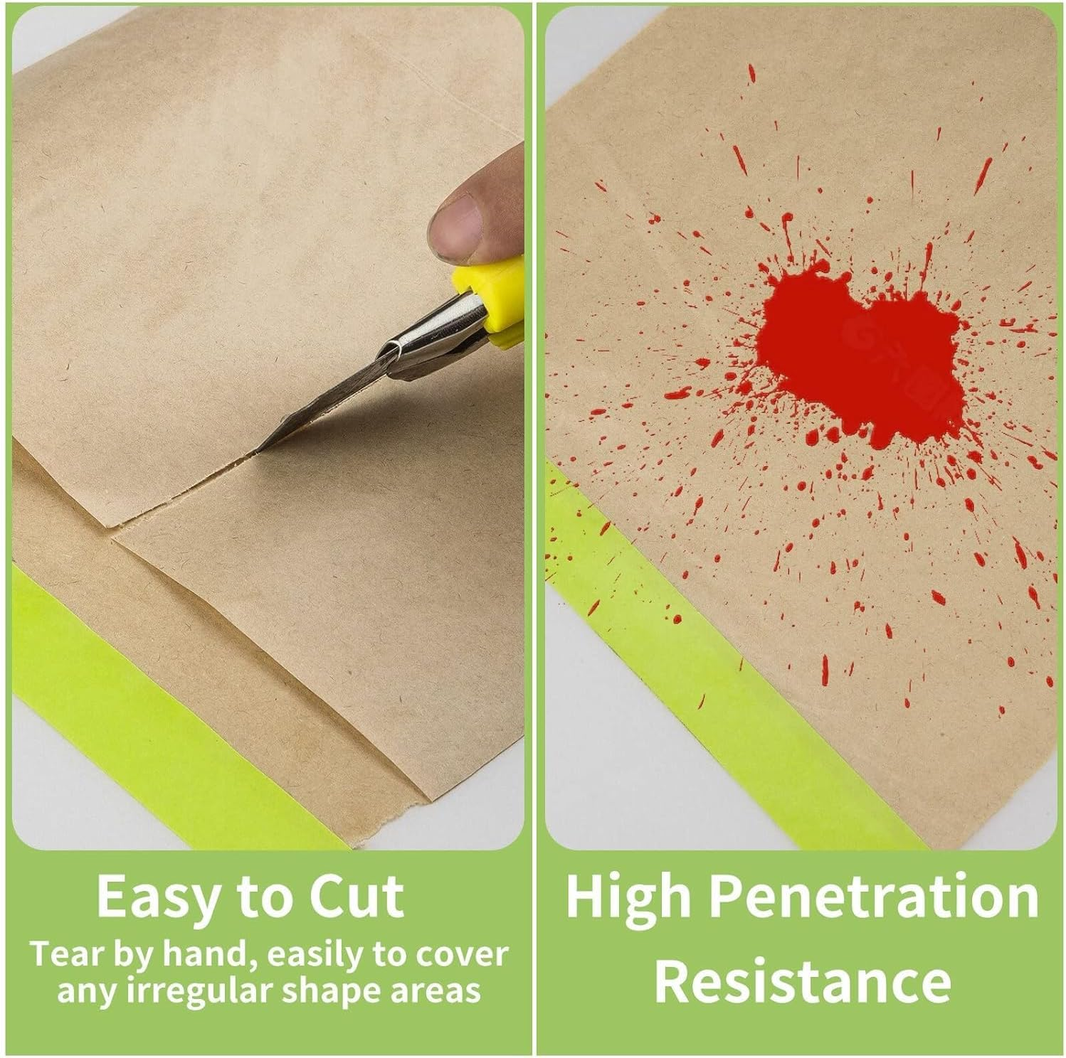 Pre-Taped Masking Paper for Painting - 45CM*15M Tape and Drape Painters Paper, Paint Adhesive Protective Paper Roll for Covering Skirting, Frames, Cars and Auto Body (3) image number 5