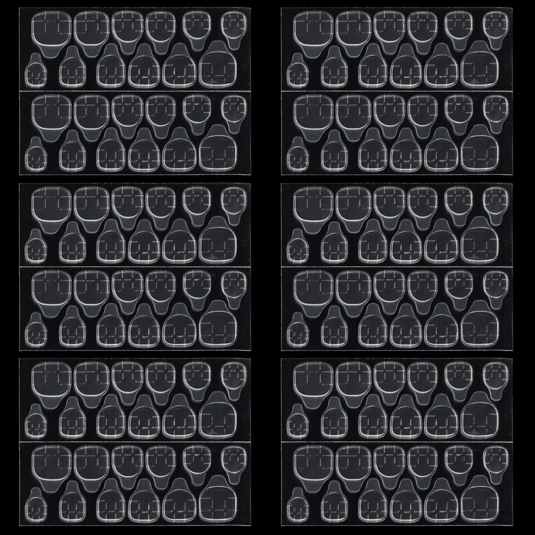 Nydotd 600Pcs Double-Sided Nail Adhesive Tabs - 25 Sheets Waterproof Breathable Jelly Stickers for False Nail Tips - Transparent Flexible Nail Glue image number 4