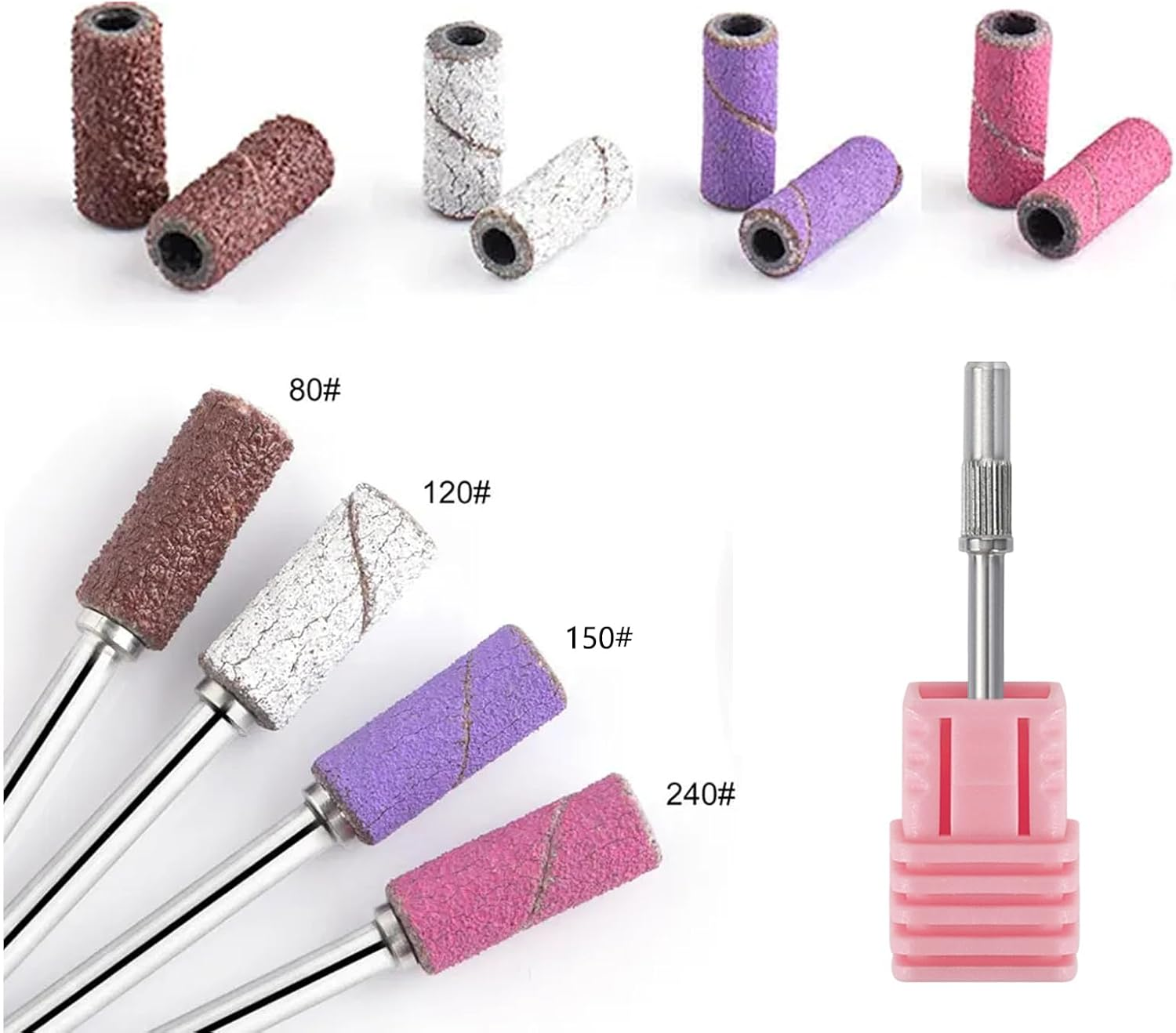 Misforu Sanding Bands for Nail Drill 60 Pcs 3Mm Professional Small Sanding Bands 80#120#150#240# Nail Sanding Bands with Small Mandrel Bit for Acrylic Nails Electric Nail Drill Nail Accessories Tool image number 6