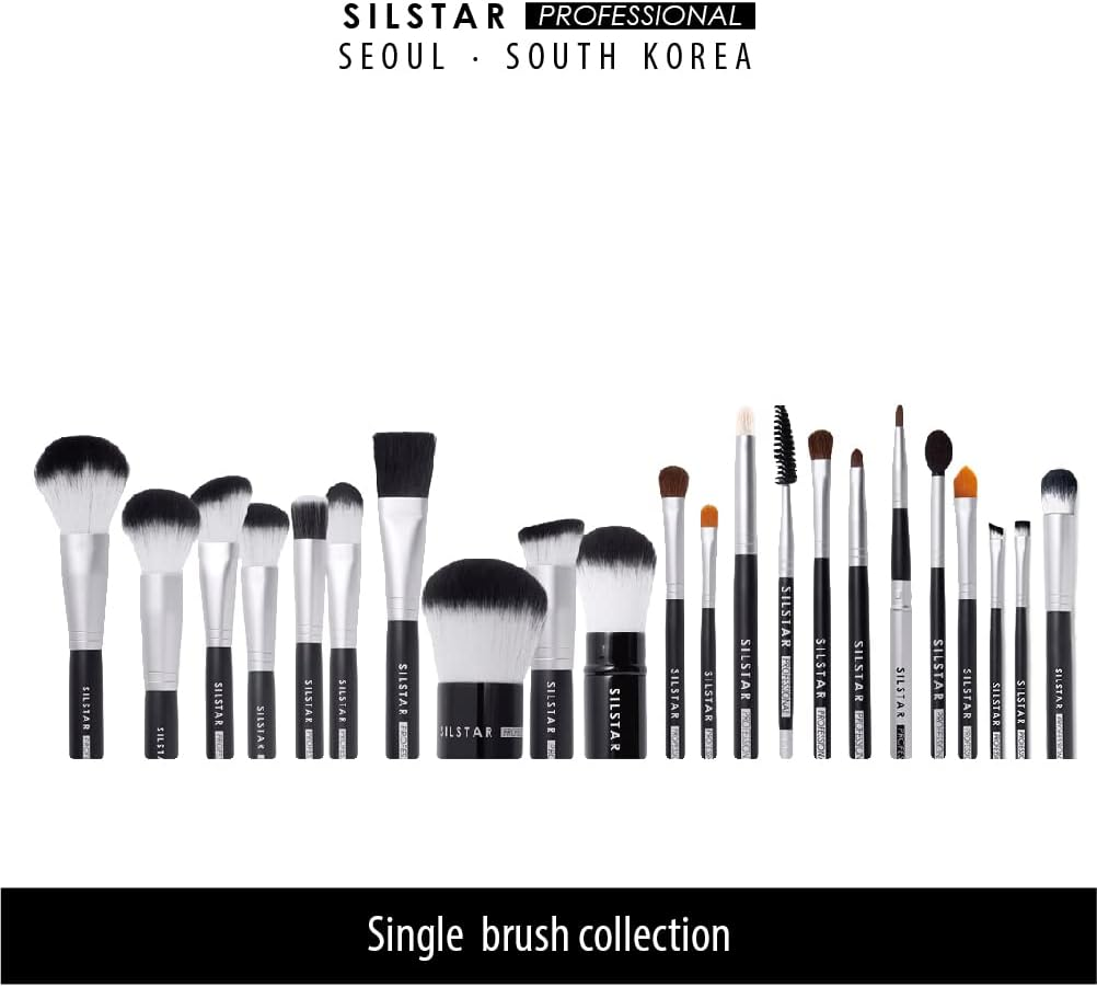 SILSTAR PROFESSIONAL SQUARE FLAT LINER BRUSH, CRUELTY-FREE SYNTHETIC HAIR FACE BRUSH for FLAWLESS MAKEUP APPLICATION with NATURAL BIRCH WOODEN HANDLE MADE in KOREA 024 image number 5