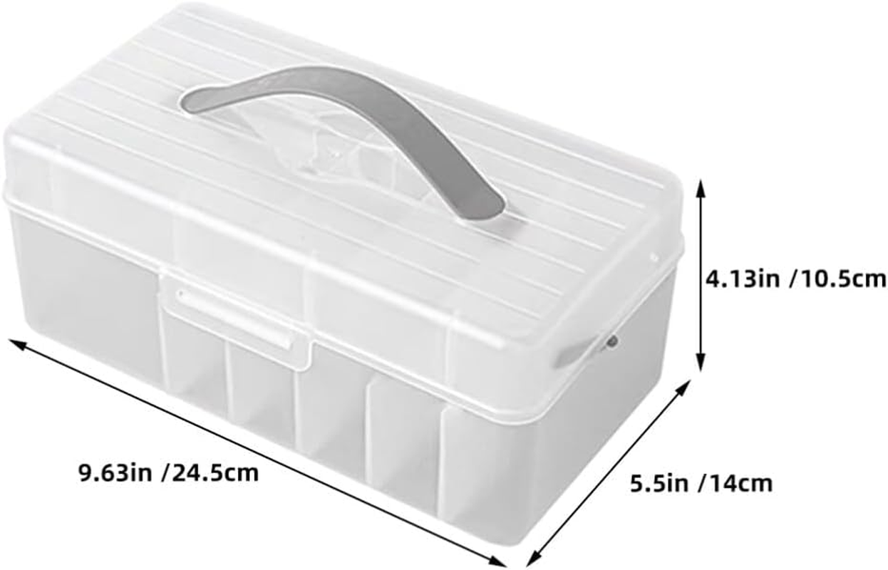 Housoutil Portable Double Electronics Organizer Bin for Cables and Chargers Storage Box for Home Office and Travel Multi-Compartment Cord Organizer for Efficient