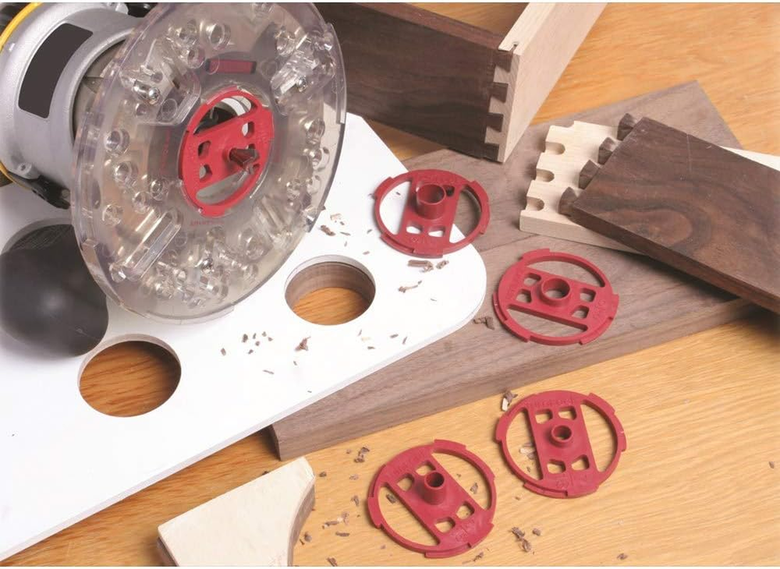 Milescraft 1201 Base Plate/Bushing Set for Routers, Fast Tool-Free Guide Bushing and Router Attachment Exchanges, Fits Most Compact and Full-Size Routers image number 2
