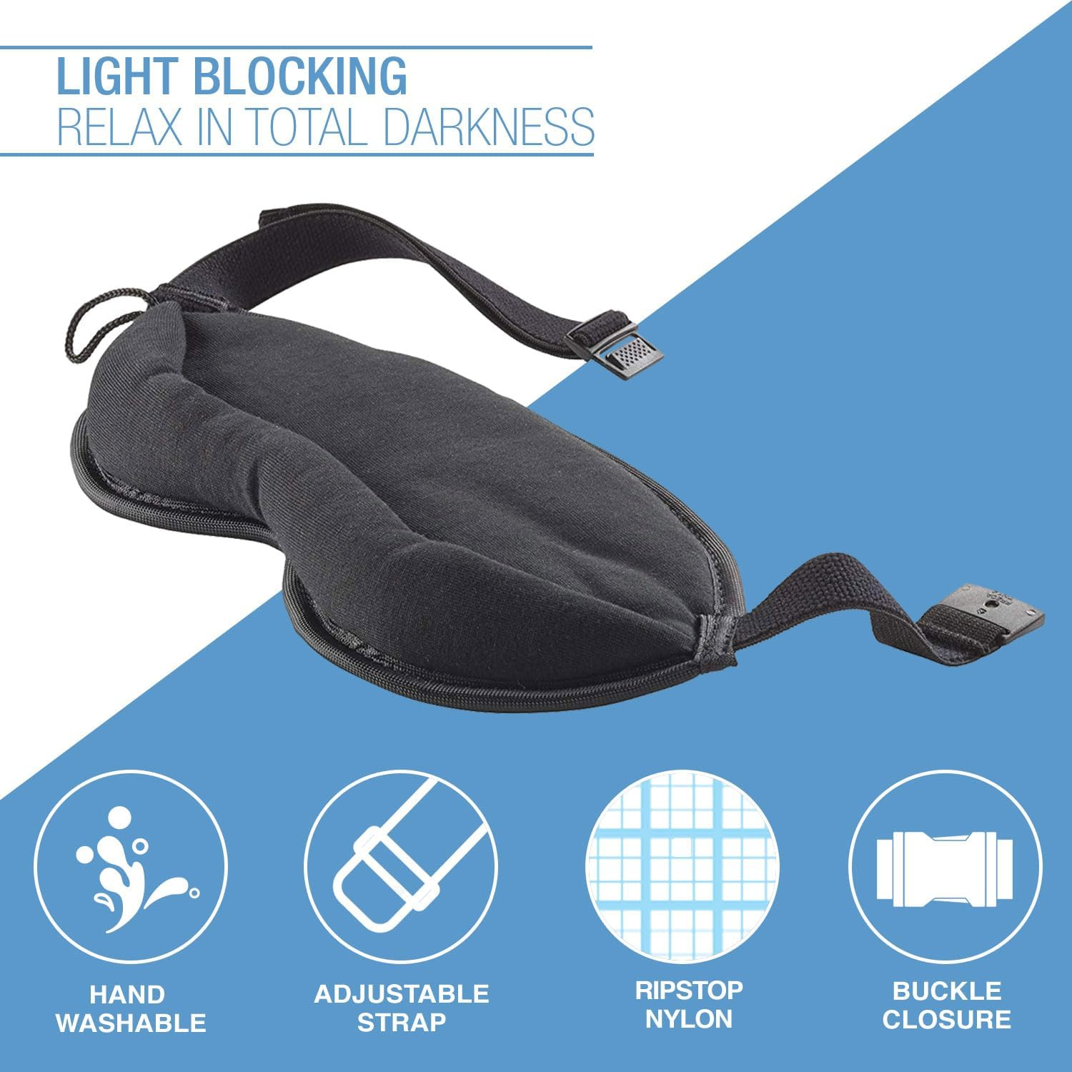 Lewis N. Clark Comfort Eye Mask with Adjustable Straps Blocks Out All Light image number 3