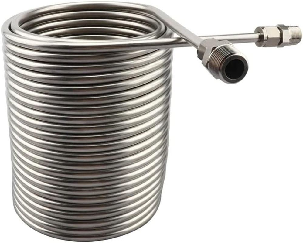 Wort Chiller, Chiller, Stainless Steel Heat Exchangers Coil, Immersion Wort, 1/2" and 3/8 "Port and Spiral Tube, Beer/Wine Cooler for Homebrew image number 2