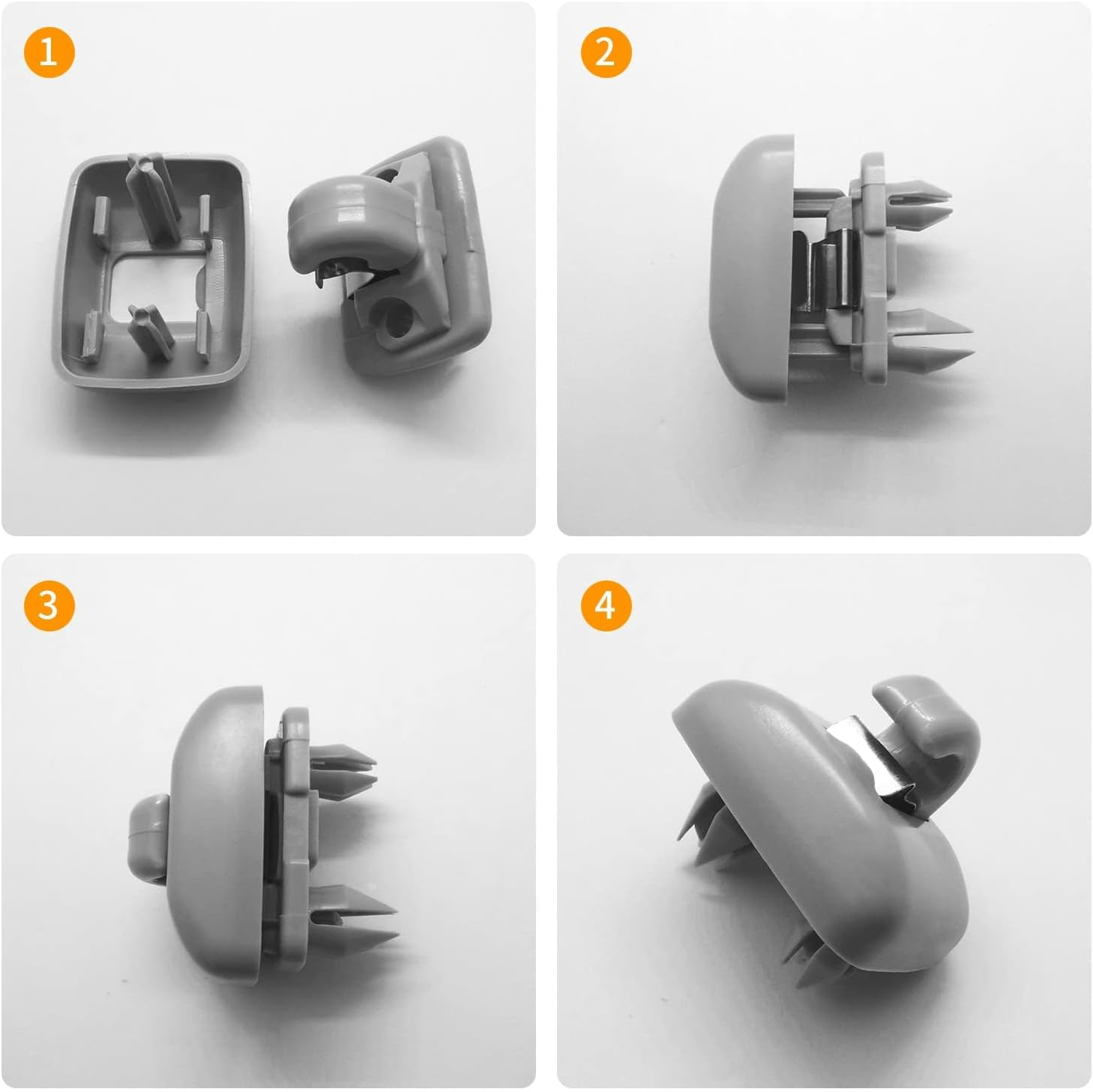 2PCS Inner Sun Visor Clips, Upgraded Car Visor Holder Hook - Compatible with Audi A1 A3 A4 A5 Q3 Q5 S3 S4 S5 TT, OEM: 8U0857562A (Gray) image number 5