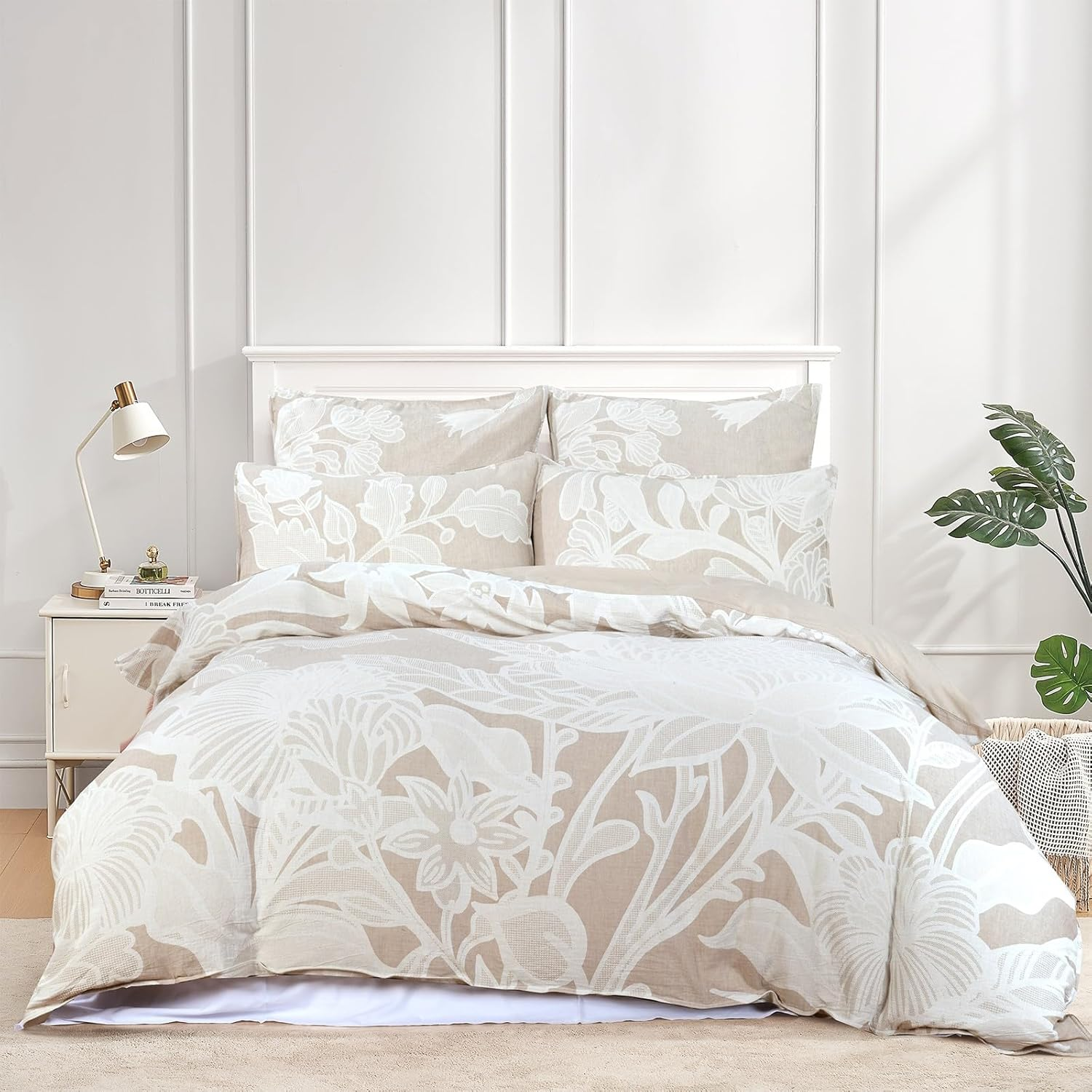 Renee Taylor Bentley Cotton Jacquard Quilt Cover Set, Double, Nude