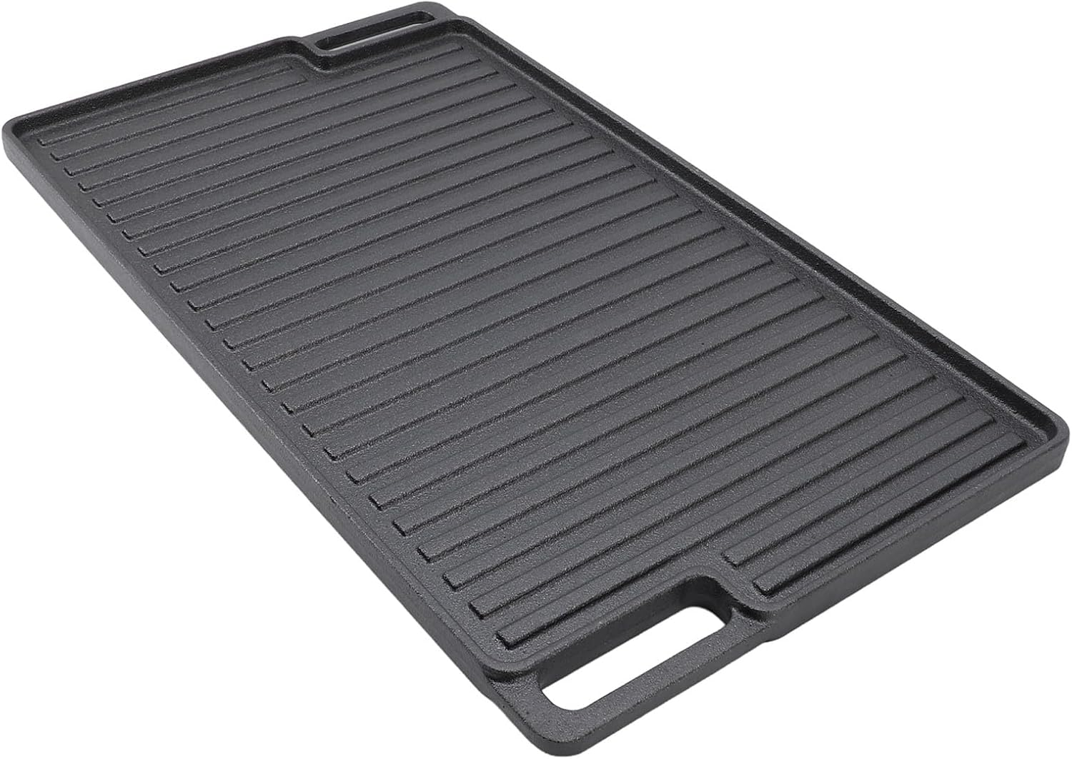 Rectangular Cast Iron Grill Plate, Non Stick Reversible Grill Plate with Handles, Sturdy Heavy Duty Double Burner Griddle for Indoor Stovetop or Outdoor Camping BBQ image number 5