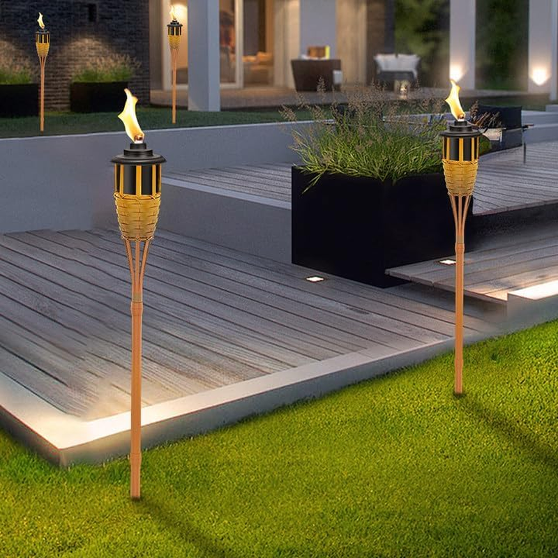 Fan-Torches 4 Pack Torch Canisters,16Oz Replacement Torch Refillable Canisters with Wicks,Caps, Outdoor Citronella Fuel Torch Canister for Luau Party, DIY Garden Decor. image number 5