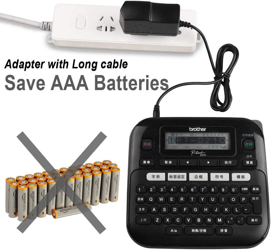 9V Adapter Power Supply Charger for Brother P-Touch PT-D210 PT-D200 PT-1290 PT-1880 Label Makers AD-24 AD-24ES, Dymo Labelmanager LM160 LM450 LM400 100 160 LT-100H image number 3