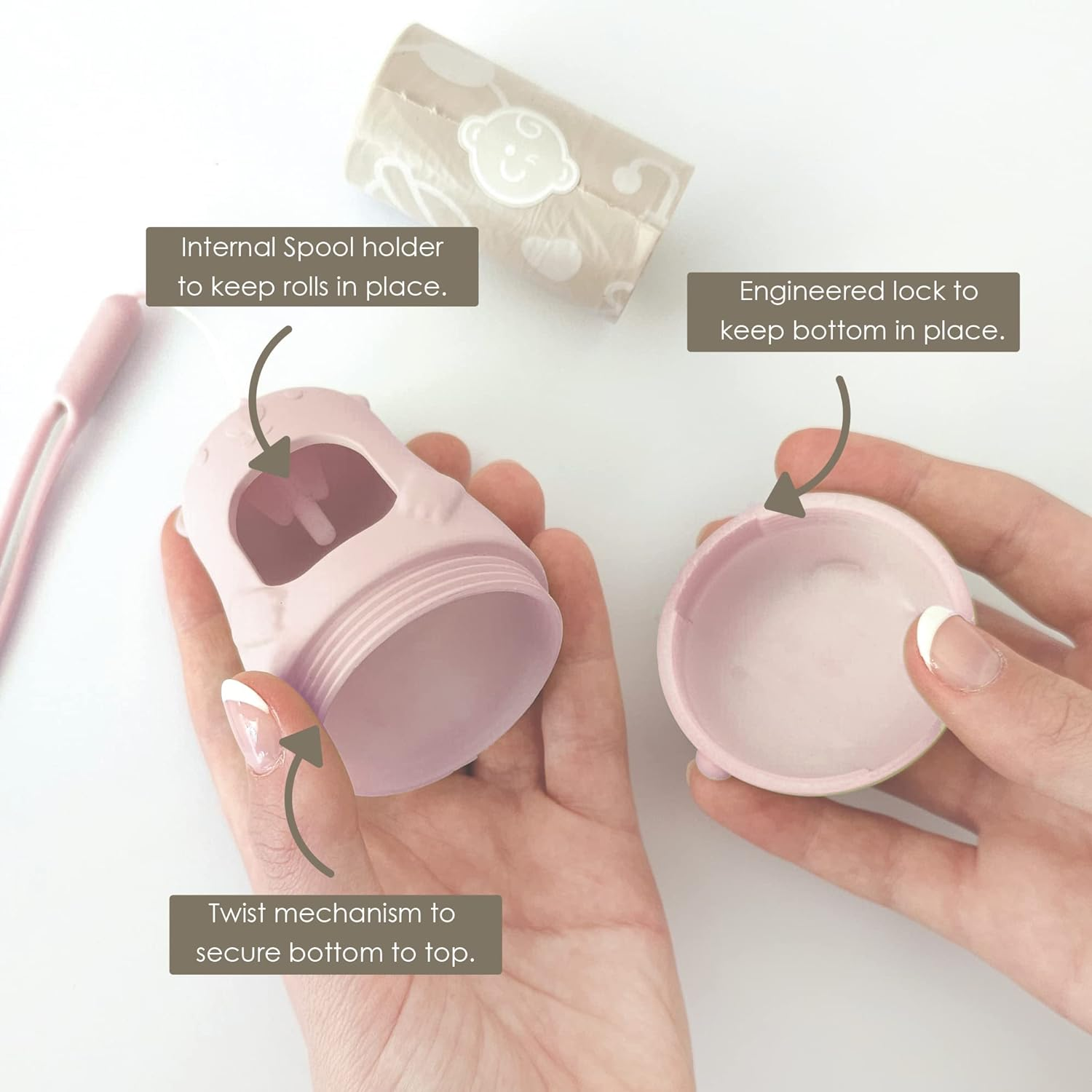 Moodie Teddy Bear Dispenser (ROSEY PINK) - Baby Blue image number 5