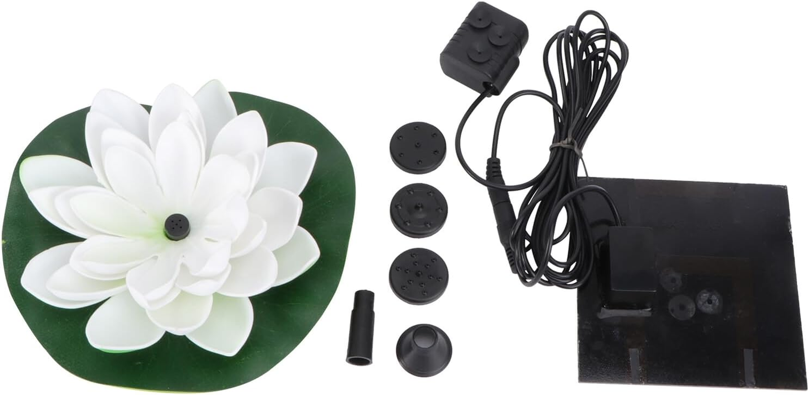 GALPADA Solar Powered Floating Water Fountain Lotus Flower Design Outdoor Garden Pump for Fish Tank Decoration with Spray Height White image number 5