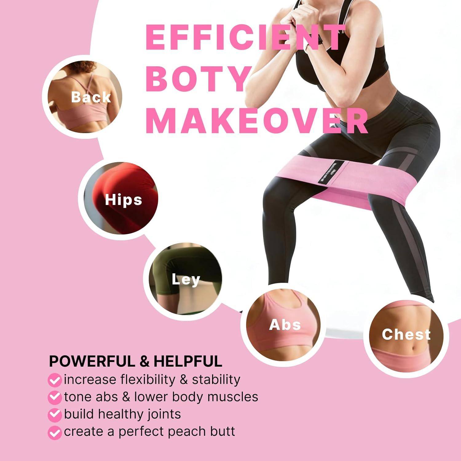 3 Pcs Fabric Resistance Bands Set, Durable Non-Slip Exercise Bands for Glutes and Booty Workouts, 3 Resistance Levels, Versatile Stretching Bands for Home Gym, Pilates, and Yoga image number 2